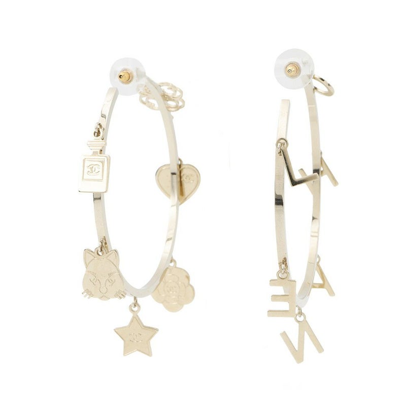 シャネル ピアス フープ ロゴ アイコン クローバー No5 ハート カメリア B17B CHANEL アクセサリー