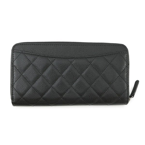シャネル 長財布 クラシック ロング ジップ ウォレット ココマーク キャビアスキン キルティング AP0242 CHANEL マトラッセ 黒