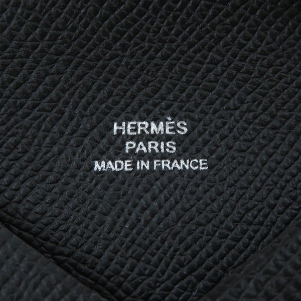 エルメス カードケース カルヴィ ブラック エプソン B刻印 HERMES 名刺入れ 黒