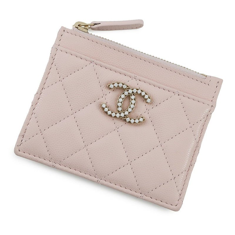 シャネル コインケース マトラッセ ココマーク フラグメントケース キャビアスキン ラインストーン AP4556 カードケース