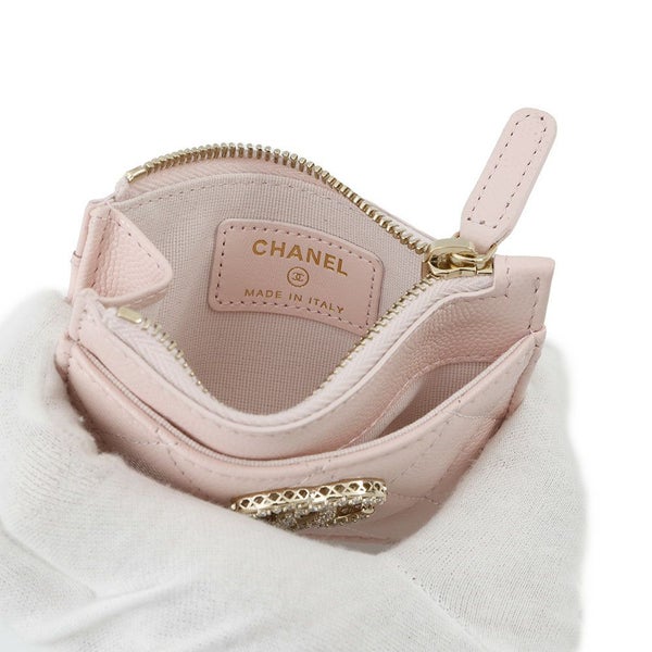 シャネル コインケース マトラッセ ココマーク フラグメントケース キャビアスキン ラインストーン AP4556 カードケース