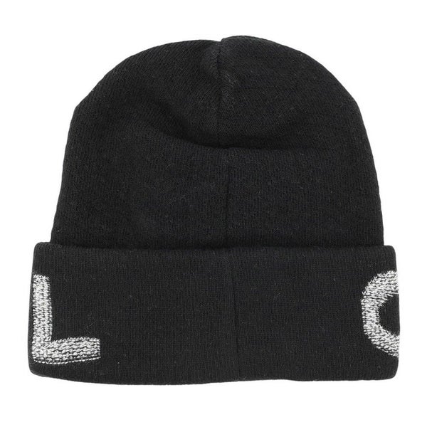 シャネル ニット帽 ロゴ ウール カシミヤ CHANEL 帽子 黒