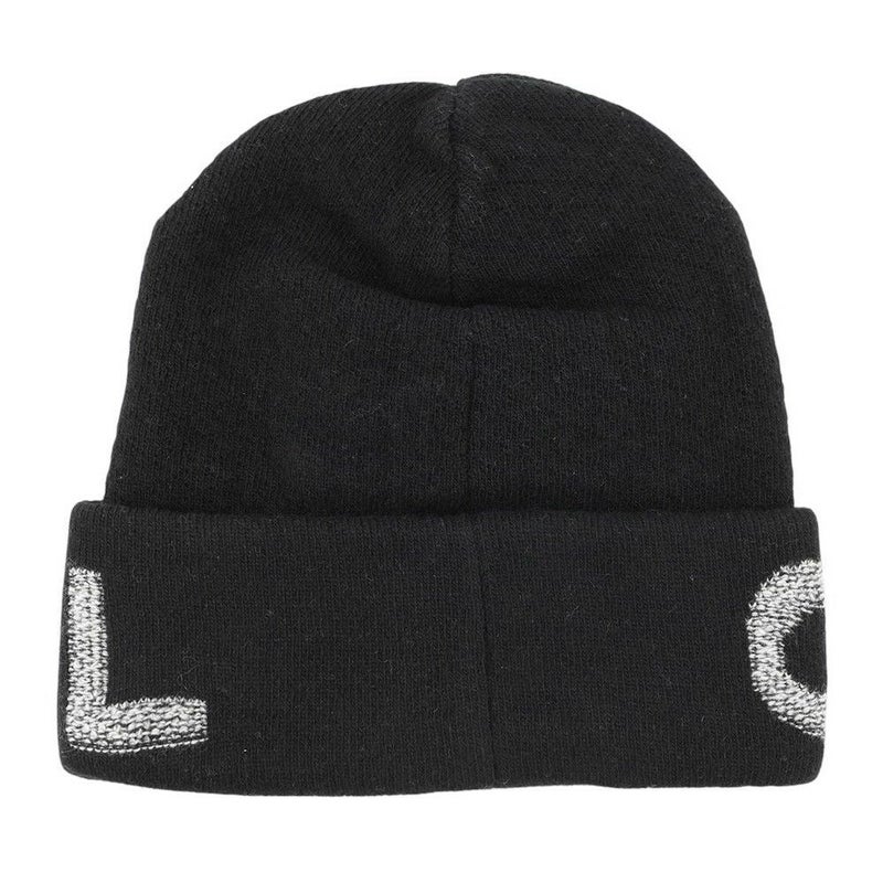 シャネル ニット帽 ロゴ ウール カシミヤ CHANEL 帽子 黒