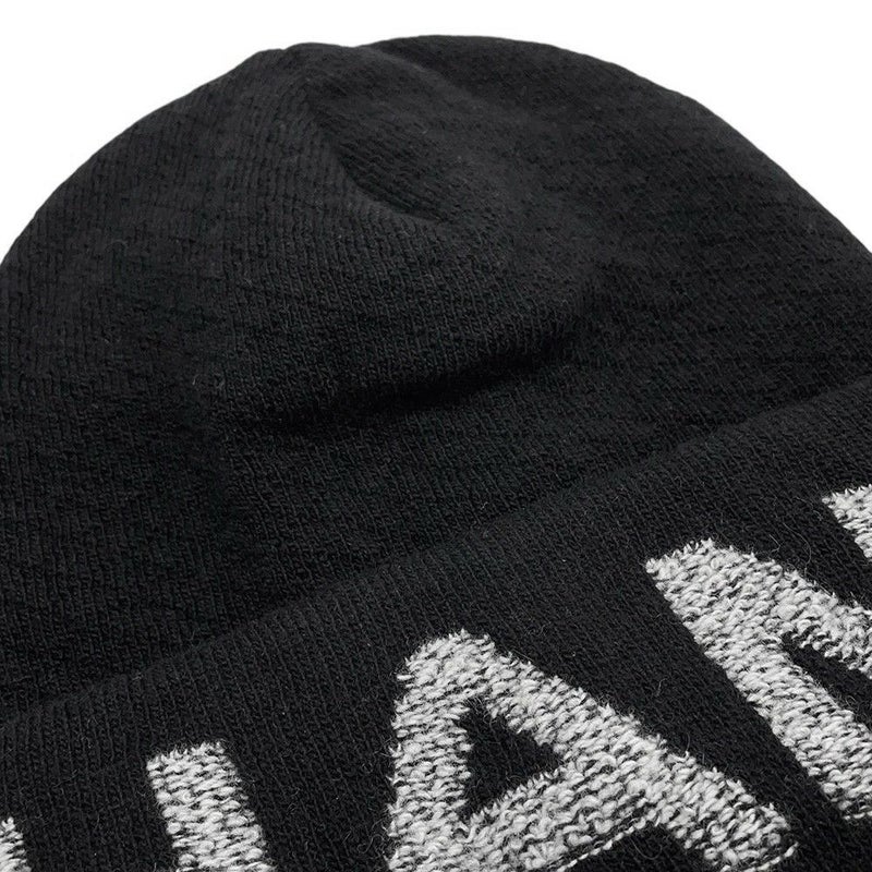 シャネル ニット帽 ロゴ ウール カシミヤ CHANEL 帽子 黒