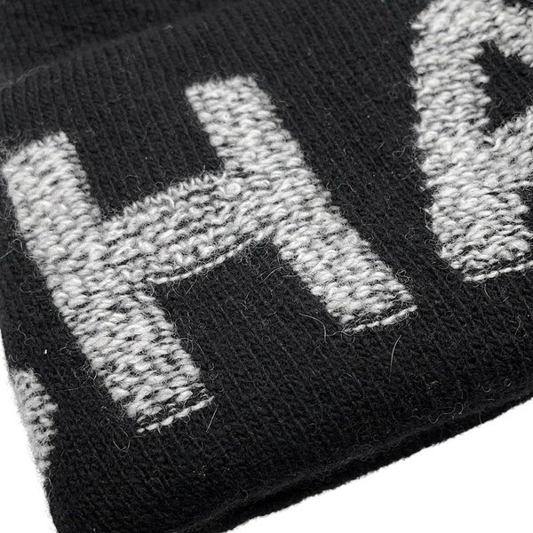 シャネル ニット帽 ロゴ ウール カシミヤ CHANEL 帽子 黒