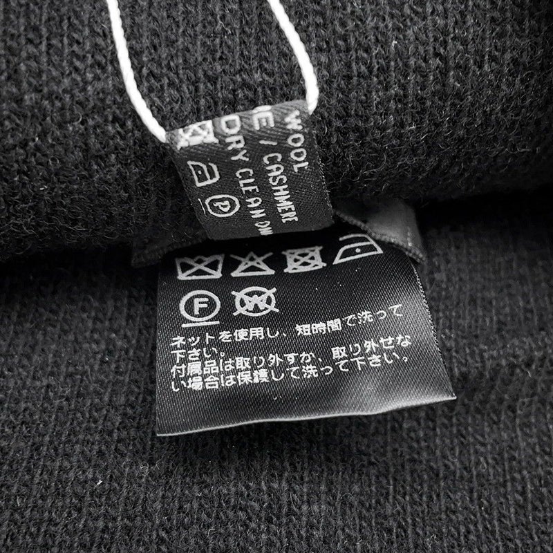 シャネル ニット帽 ロゴ ウール カシミヤ CHANEL 帽子 黒