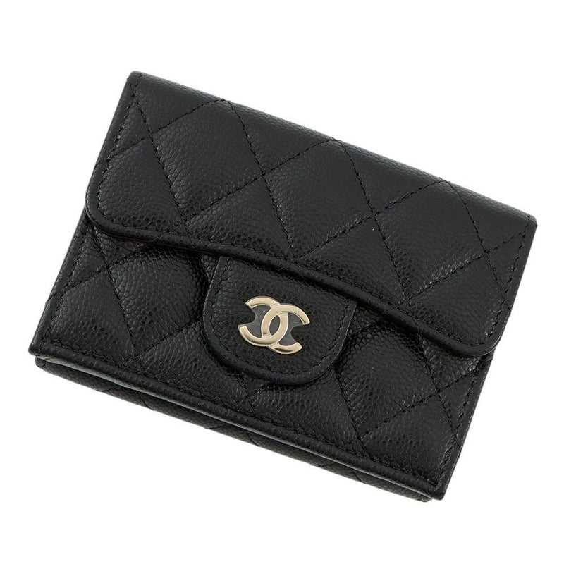 シャネル 三つ折り財布 マトラッセ ココマーク クラシック スモール フラップ ウォレット AP0230 CHANEL 財布 黒