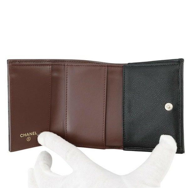 シャネル 三つ折り財布 マトラッセ ココマーク クラシック スモール フラップ ウォレット AP0230 CHANEL 財布 黒