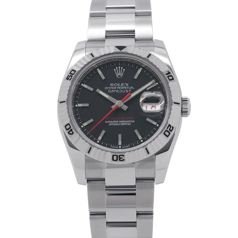 ロレックス デイトジャスト ターノグラフ SS/K18WGホワイトゴールド M番 116264 ROLEX 腕時計 黒文字盤