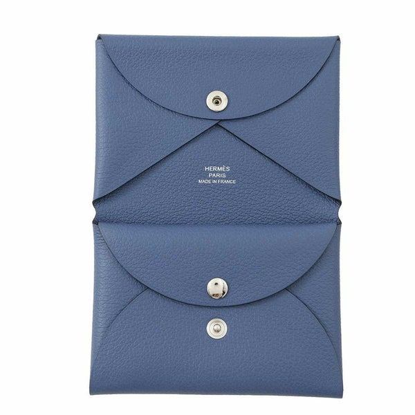 エルメス コインケース カルヴィ デュオ ブルーアガット/シルバー金具 エバーカラー K刻印