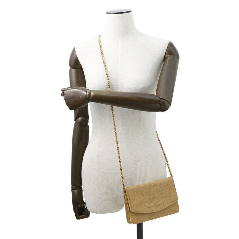 シャネル チェーンショルダーウォレット デカココ キャビアスキン A13509 CHANEL 財布