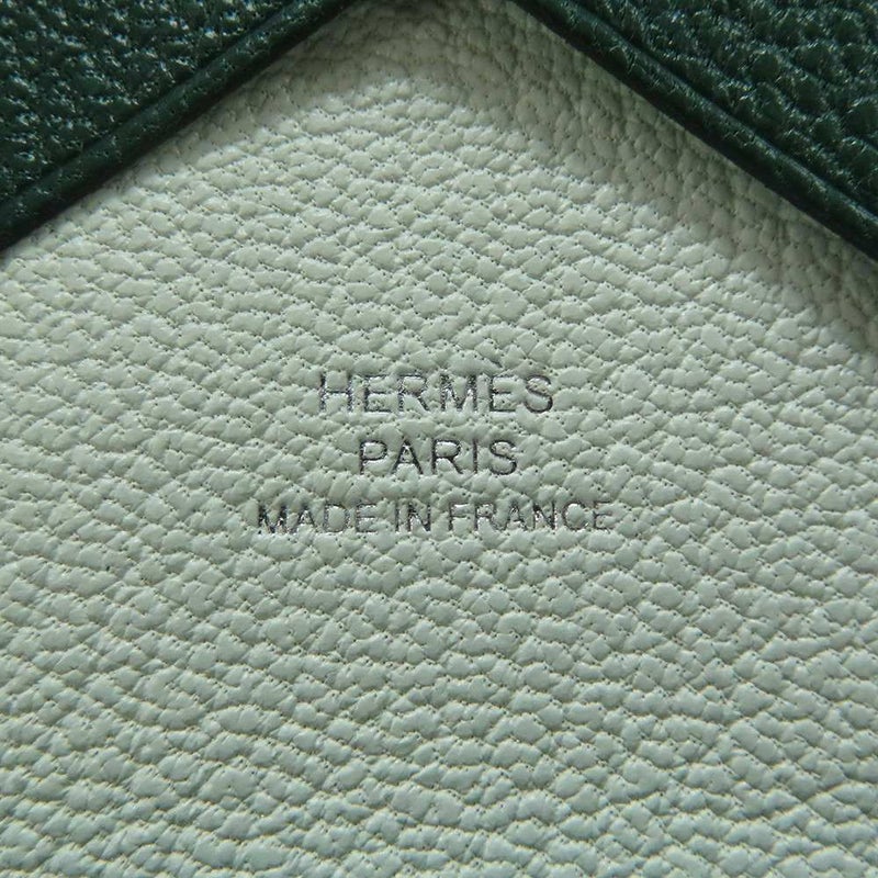 エルメス コインケース カルヴィ デュオ ヴェールヴェルティゴ/ミント/シルバー金具 シェブルミゾル W刻印