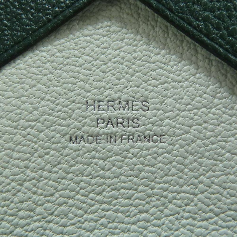 エルメス コインケース カルヴィ デュオ ヴェールヴェルティゴ/ミント/シルバー金具 シェブルミゾル W刻印