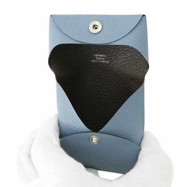 エルメス コインケース バスティア ヴェルソ ニューブルージーン/エベンヌ シェブルミゾル W刻印 HERMES 小銭入れ