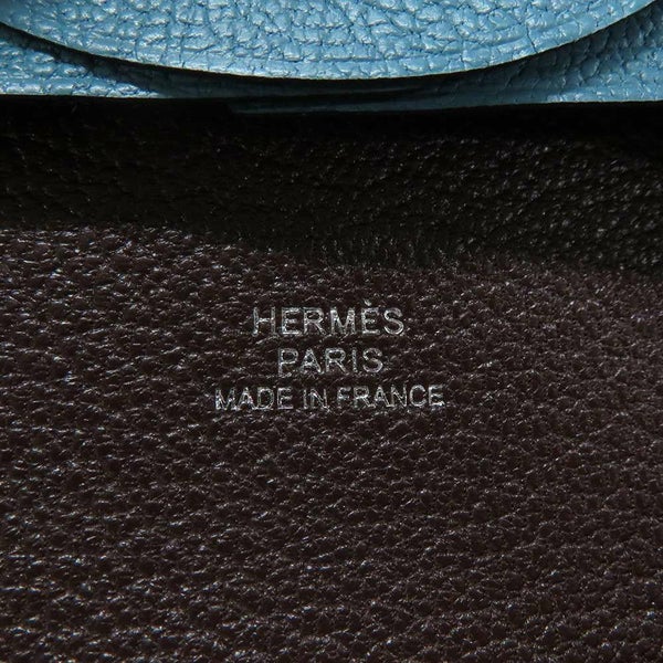 エルメス コインケース バスティア ヴェルソ ニューブルージーン/エベンヌ シェブルミゾル W刻印 HERMES 小銭入れ