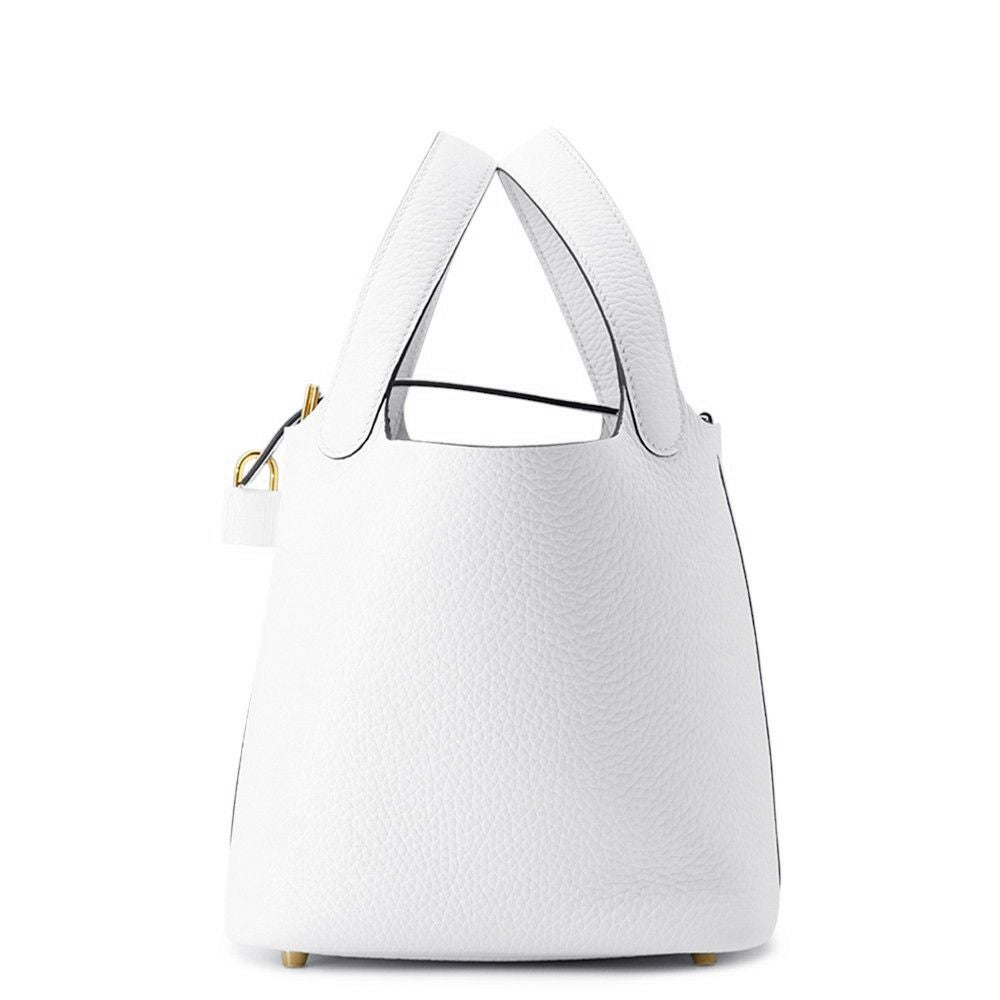 エルメス 希少新品!4面 レザーフォトケース　ホワイト　BLANC エルメス ハンドバッグ ピコタンロックPM ニューホワイト/ゴールド金具