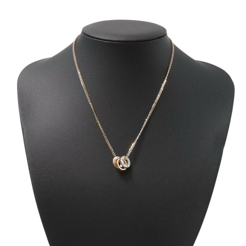 カルティエ ネックレス LOVE ネックレス ダイヤモンド 6P 計0.01ct K18PG/K18WG B7219700 ラブサークル スリーフープ ペンダント