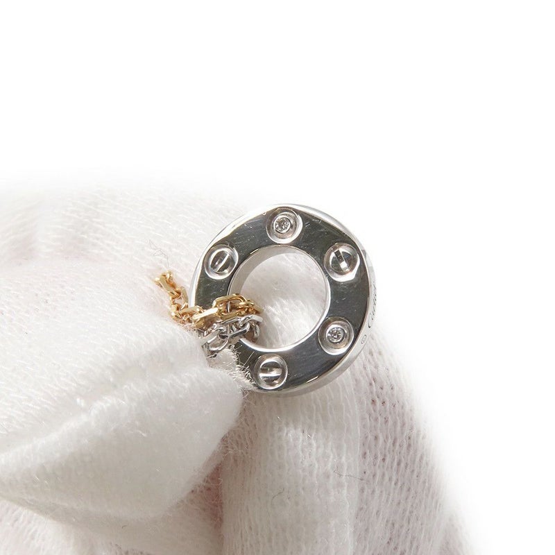 カルティエ ネックレス LOVE ネックレス ダイヤモンド 6P 計0.01ct K18PG/K18WG B7219700 ラブサークル スリーフープ ペンダント