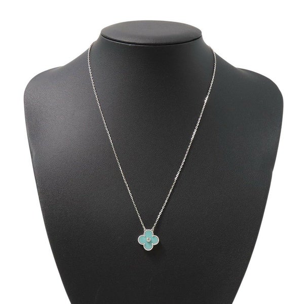 ヴァンクリーフ&アーペル ネックレス ヴィンテージ アルハンブラ セラドングリーン ダイヤ 1P K18WG VCARP9RU00 2022年ホリデー