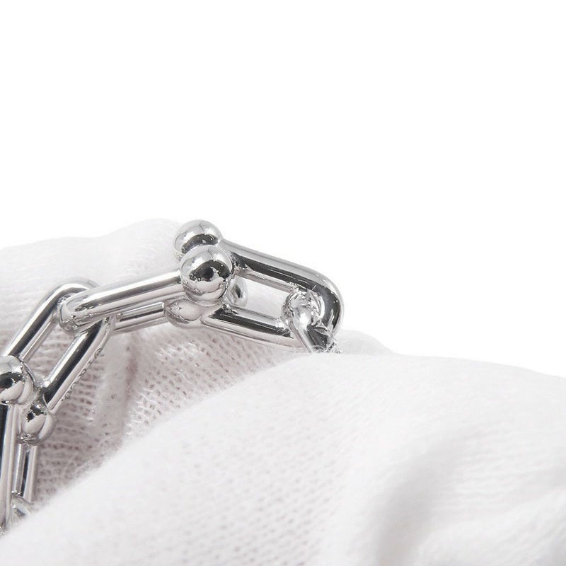 ティファニー リング ハードウェア スモール リンク リング ダイヤモンド 計0.26ct K18WG サイズ約12号 72669290 Tiffany&Co. 指輪