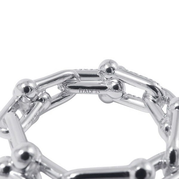 ティファニー リング ハードウェア スモール リンク リング ダイヤモンド 計0.26ct K18WG サイズ約12号 72669290 Tiffany&Co. 指輪