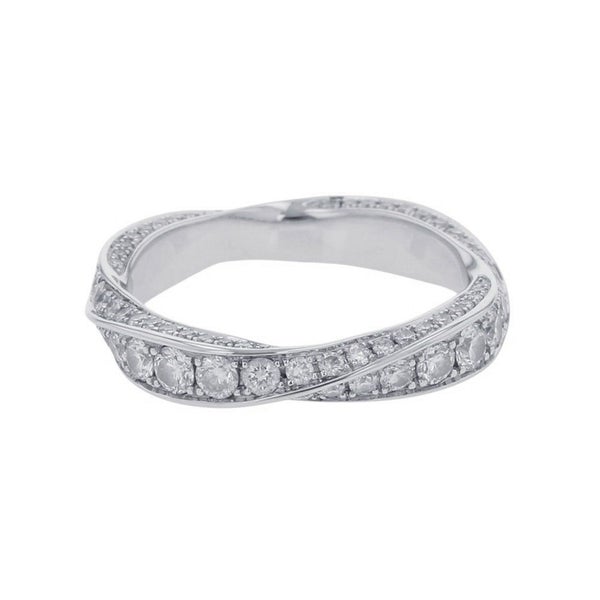 グラフ リング スパイラル パヴェ ダイヤモンド バンド ダイヤ 計1.00ct K18WGホワイトゴールド サイズ約7号 RGR782 GRAFF 指輪