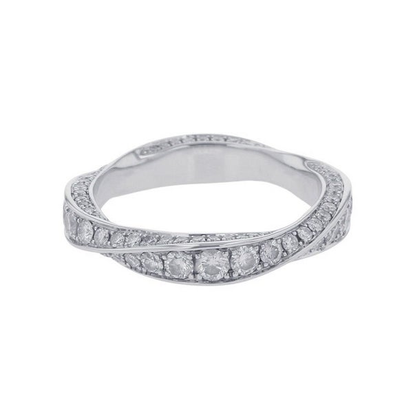 グラフ リング スパイラル パヴェ ダイヤモンド バンド ダイヤ 計1.00ct K18WGホワイトゴールド サイズ約7号 RGR782 GRAFF 指輪