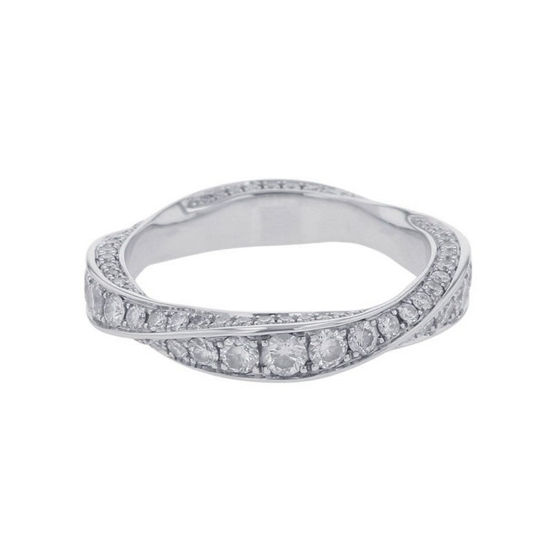 グラフ リング スパイラル パヴェ ダイヤモンド バンド ダイヤ 計1.00ct K18WGホワイトゴールド サイズ約7号 RGR782 GRAFF 指輪