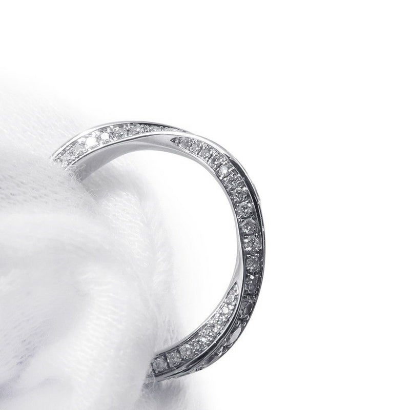 グラフ リング スパイラル パヴェ ダイヤモンド バンド ダイヤ 計1.00ct K18WGホワイトゴールド サイズ約7号 RGR782 GRAFF 指輪
