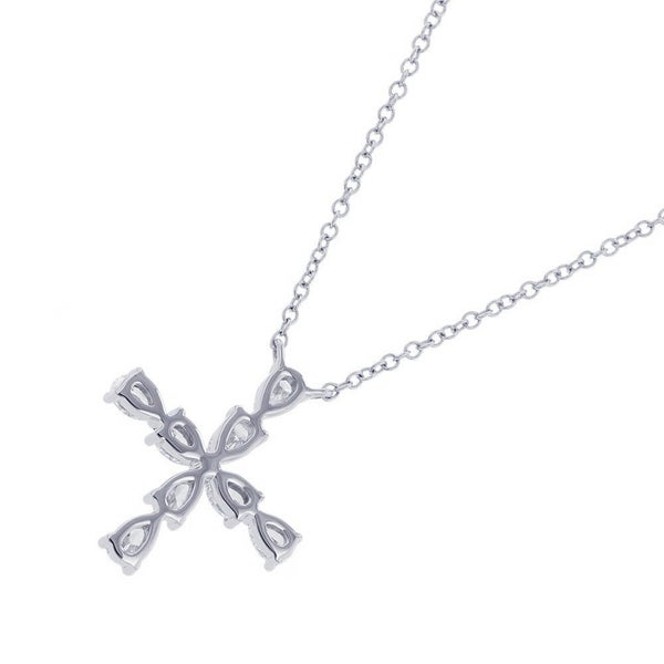 ハリーウィンストン ネックレス シンボルズ・ペアシェイプ・ミニクロス・ペンダント ダイヤ 8P 計約0.48ct Pt950プラチナ PEDPREMCPM