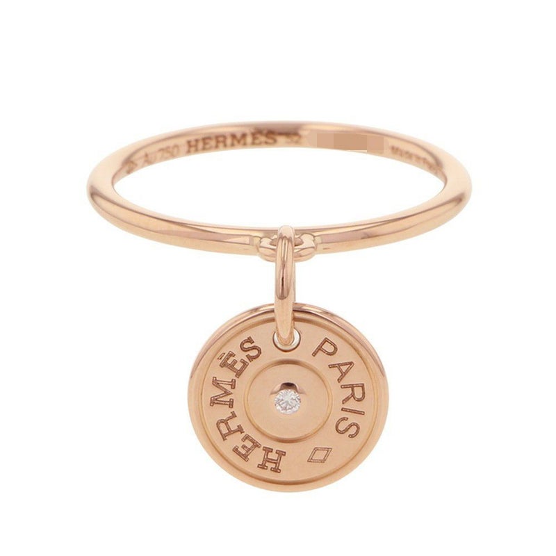 エルメス ネックレス ガンバード クルー・ド・セル セリエ ダイヤモンド 1P K18PGピンクゴールド サイズ52 HERMES 指輪