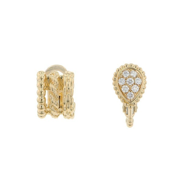 ブシュロン ピアス セルパンボエム アシンメトリー クリップイヤリング エクストラスモール ダイヤモンド 8P 計0.13ct K18YG JCO01550