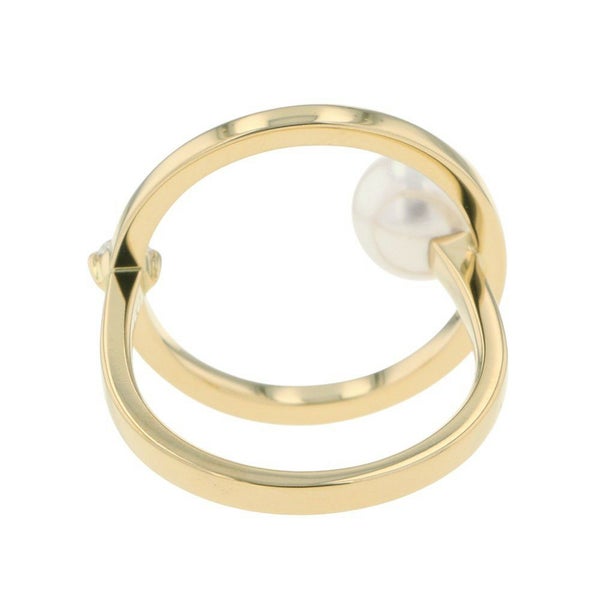 タサキ リング キネティック リング あこや真珠 パール ダイヤモンド 1P 0.07ct K18YG サイズ約12号 RPI-4754-18KYG TASAKI 指輪