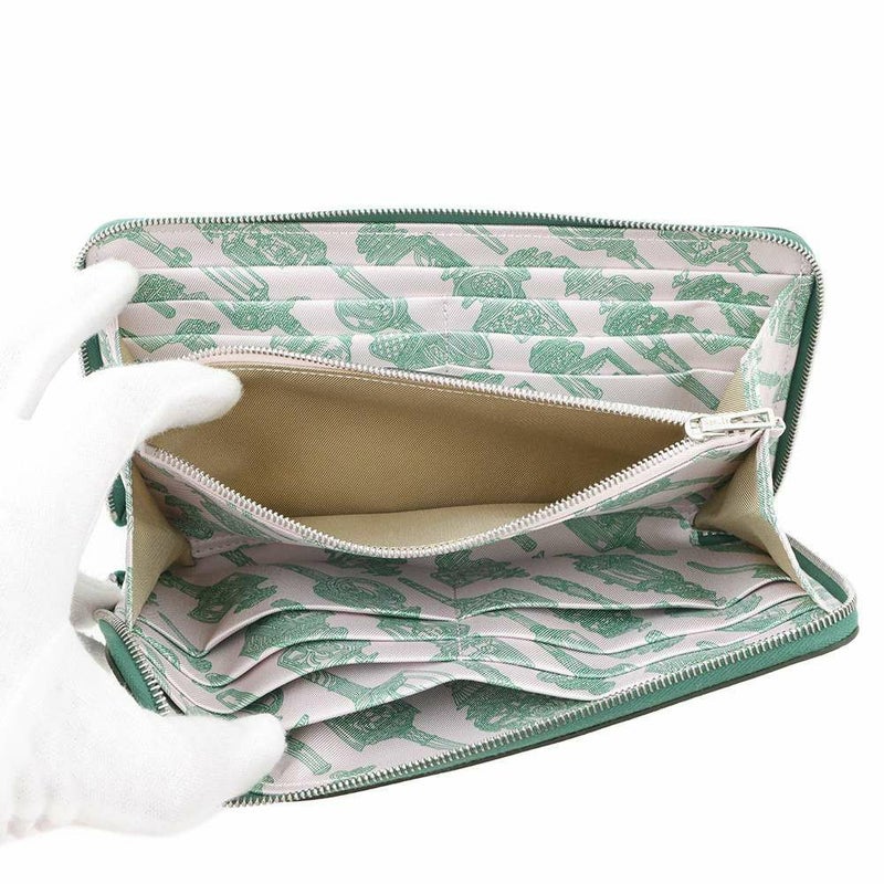 エルメス 長財布 アザップロング シルクイン ヴェールモワイヤン/シルバー金具 エプソン W刻印 HERMES 財布