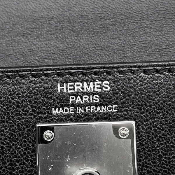 エルメス クラッチバッグ ケリーエラン ブラック/シルバー金具 シェブルシャムキラ B刻印 HERMES 黒
