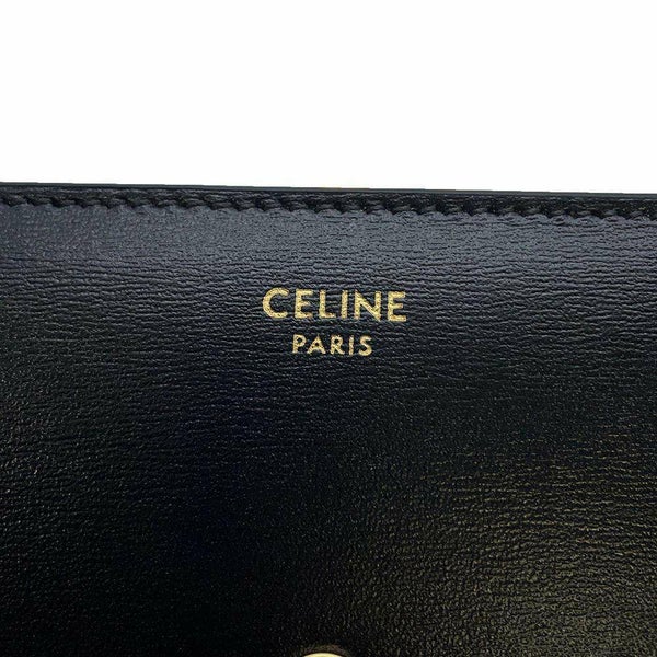 セリーヌ 三つ折り財布 トリオンフ スモール フラップウォレット 10D783DPV.38NO CELINE 財布 黒
