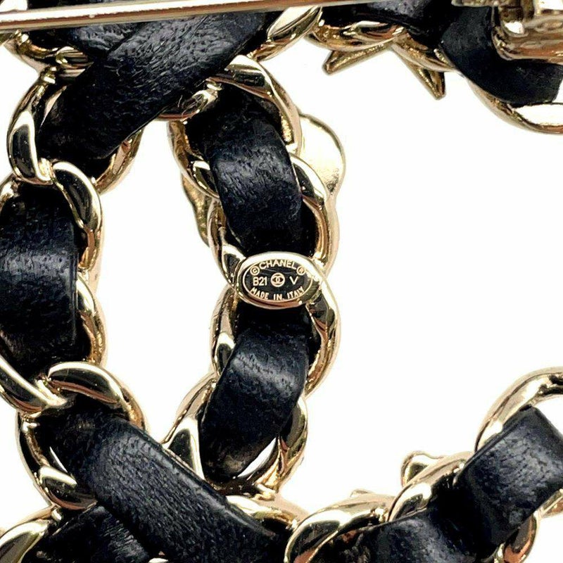 シャネル ブローチ ココマーク ラインストーン フェイクパール B21V AB4726 CHANELアクセサリー 黒