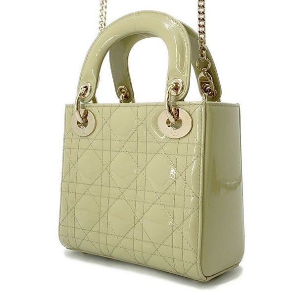 クリスチャン・ディオール ハンドバッグ レディディオール カナージュ ミニ パテント 2way