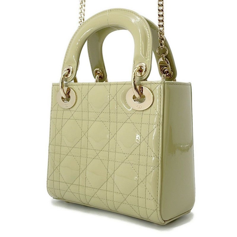 クリスチャン・ディオール ハンドバッグ レディディオール カナージュ ミニ パテント 2way