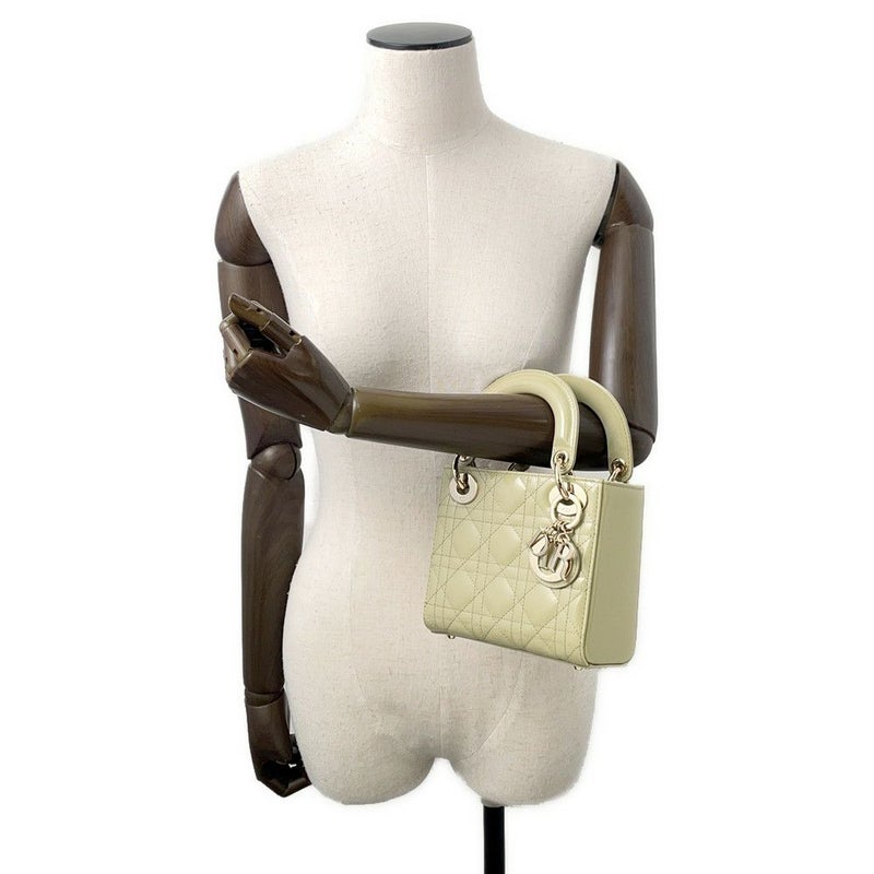 クリスチャン・ディオール ハンドバッグ レディディオール カナージュ ミニ パテント 2way