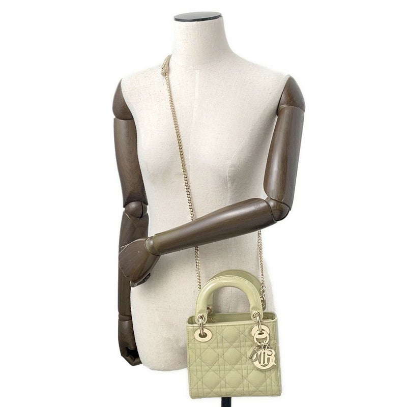 クリスチャン・ディオール ハンドバッグ レディディオール カナージュ ミニ パテント 2way