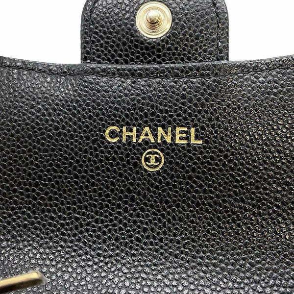 シャネル コインケース ココマーク マトラッセ キャビアスキン CHANEL 財布 黒