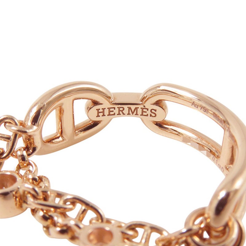 エルメス リング シェーヌ・ダンクル・カオスPM ダイヤモンド 2P 計0.16ct K18PGピンクゴールド サイズ51 HERMES 指輪