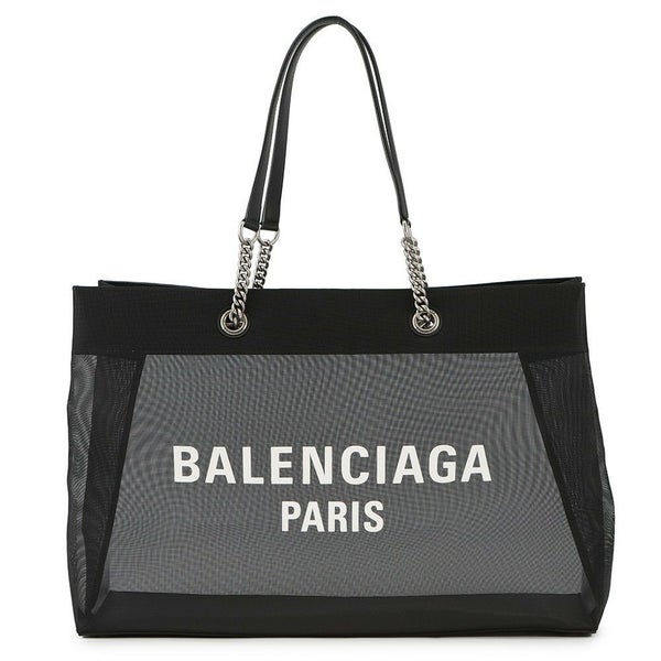 バレンシアガ トートバッグ デューティ ロゴ メッシュ 741605 BALENCIAGA 黒