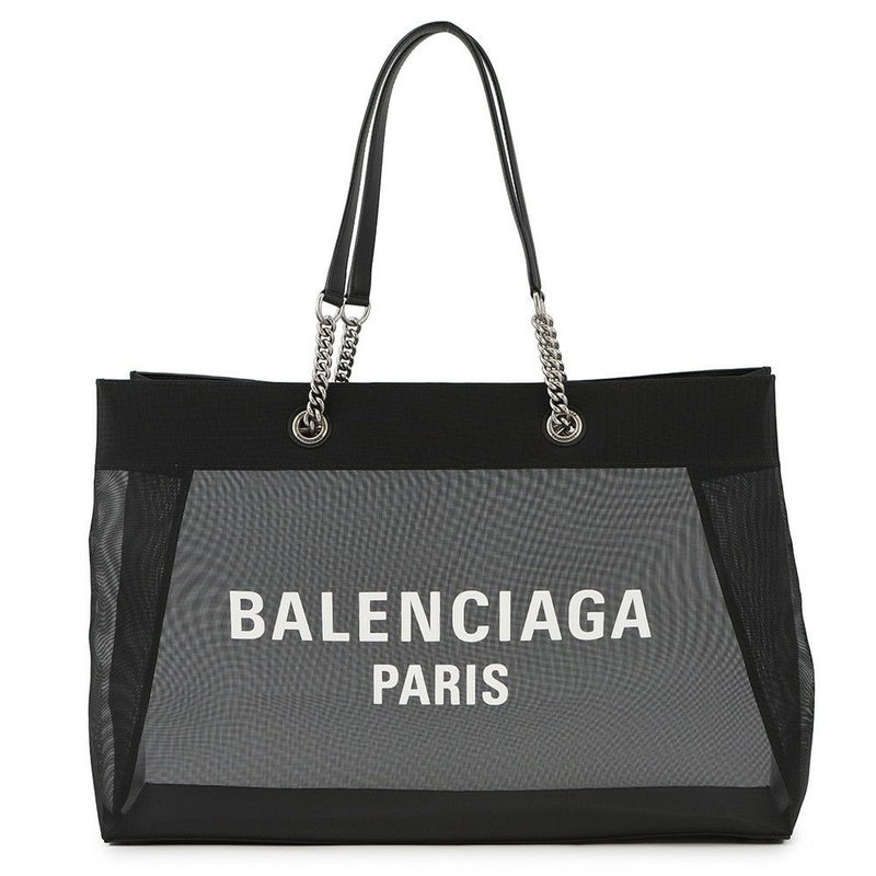 バレンシアガ トートバッグ デューティ ロゴ メッシュ 741605 BALENCIAGA 黒