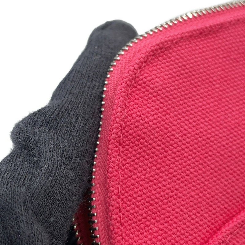 エルメス ポーチ ボリードポーチ ミニミニ ハイビスカス/シルバー金具 コットン HERMES 化粧ポーチ 小物入れ