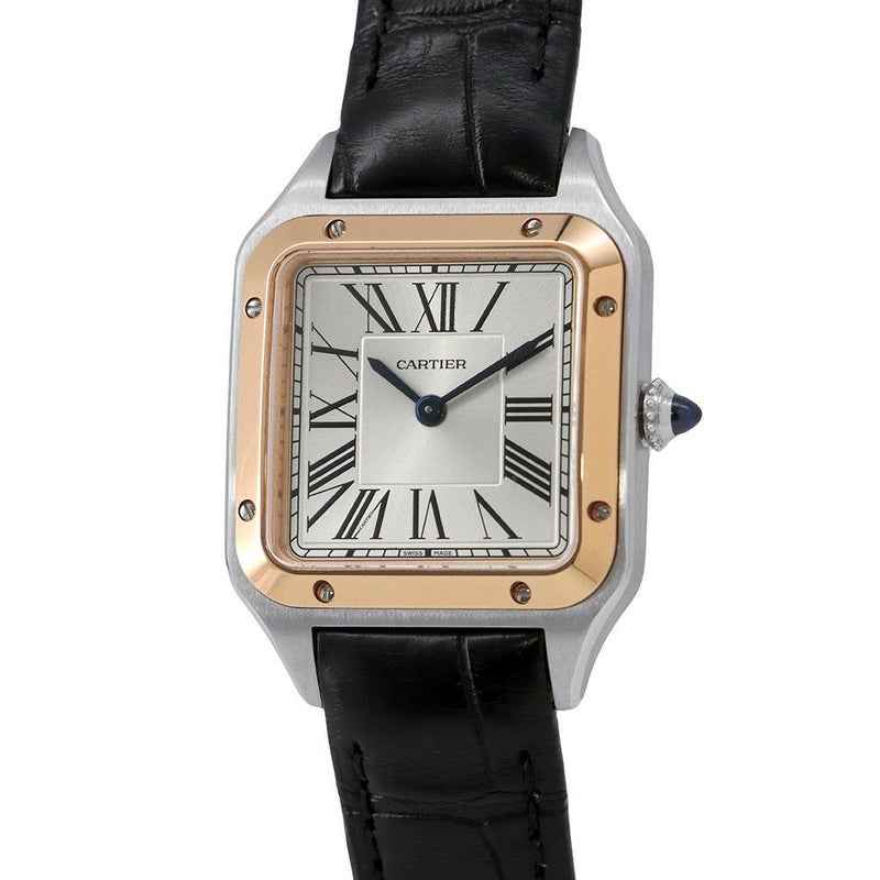 カルティエ サントス デュモン SM SS/K18PG W2SA0012 Cartier 腕時計 シルバー文字盤