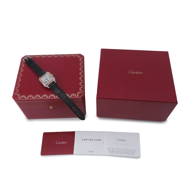 カルティエ サントス デュモン SM SS/K18PG W2SA0012 Cartier 腕時計 シルバー文字盤