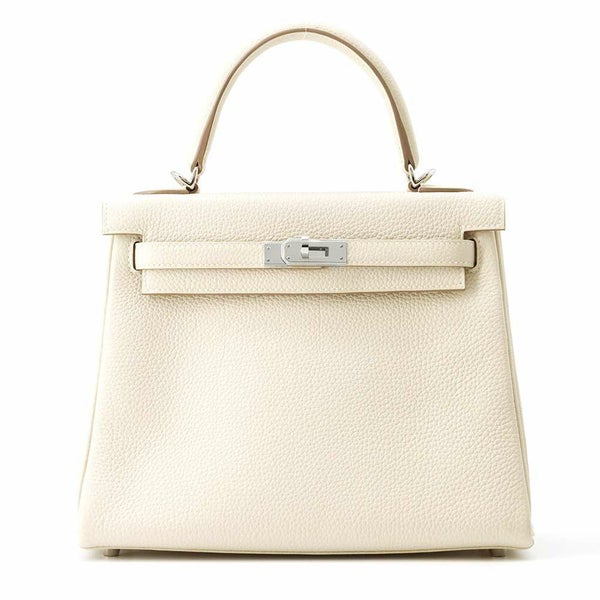 エルメス ハンドバッグ ケリー25 内縫い クレ/シルバー金具 トゴ Y刻印 HERMES 2wayショルダー