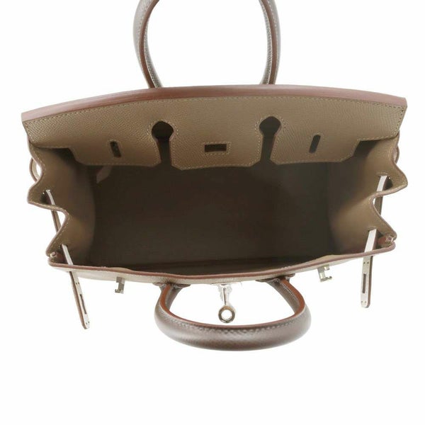 エルメス バーキン25 トリコロール エトゥープ/グリスペール/エベンヌ/シルバー金具 ヴォーエプソン B刻印